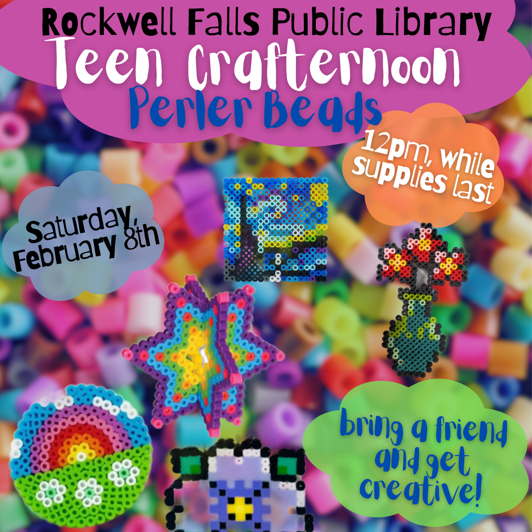 Teen crafternoon perler beads rockwell falls public library